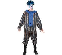 Funidelia | Disfraz de payaso terrorífico para hombre Payaso, Payaso Asesino, Halloween, Terror - Disfraz para adultos y divertidos accesorios para Fiestas, Carnaval y Halloween - Talla M - Granate