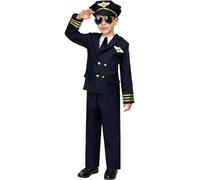 Funidelia | Disfraz de piloto de aviones para niño Avión, Original y Divertido, Profesiones - Disfraz para niños y divertidos accesorios para Fiestas, Carnaval y Halloween - Talla 5-6 años