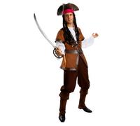 Funidelia Disfraz de pirata - Colección Caribe para hombre, Corsario - Traje para adultos para fiestas, Carnaval y Halloween - Talla 4XL