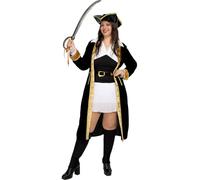 Funidelia | Disfraz de pirata deluxe Colección colonial para mujer Corsario, Bucanero - Disfraz para adultos y divertidos accesorios para Fiestas, Carnaval y Halloween - Talla S - Negro