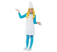 Funidelia | Disfraz de Pitufina con peluca para niña The Smurfs & Dibujos Animados - Disfraz para niños y divertidos accesorios para Fiestas, Carnaval y Halloween - Talla 7-9 años