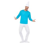 Funidelia Disfraz de Pitufo The Smurfs, Dibujos Animados, Enanito - Disfraz para Adultos y Divertidos Accesorios para Fiestas, Carnaval y Halloween - Azul