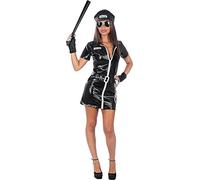 Funidelia | Disfraz de policía sexy para mujer Guardia, Agente, FBI, Profesiones, disfraz de despedida de soltera - Disfraz para adultos para Fiestas, Carnaval y Halloween - Talla S - Negro