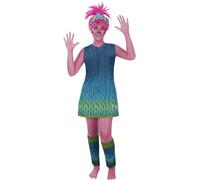 Funidelia | Disfraz de Poppy - Trolls 3 para Mujer Dibujos Animados, Trolls, Películas & Series - Disfraz para Adultos y Divertidos Accesorios para Fiestas, Carnaval y Halloween - Talla M - Azul