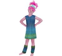 Funidelia | Disfraz de Poppy - Trolls 3 para niña Dibujos Animados, Trolls, Películas & Series - Disfraz para niños y divertidos accesorios para Fiestas, Carnaval y Halloween - Talla 7-9 años