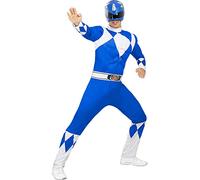 Funidelia Disfraz de Power Ranger Azul para hombre, Licencia Oficial, Talla M Películas & Series, Superhéroes - Traje para adultos para fiestas, Carnaval y Halloween