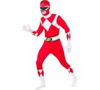 Funidelia Disfraz de Power Ranger rojo segunda piel para hombre y mujer, Licencia Oficial, Talla XXL Películas & Series, Superhéroes - Traje para adultos para fiestas, Carnaval y Halloween
