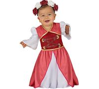Funidelia | Disfraz de princesa Clarisa medieval para bebé Edad Media, Princesas, Reina - Disfraz para bebé y divertidos accesorios para Fiestas, Carnaval y Halloween - Talla 0-6 meses - Granate