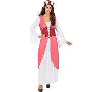 Funidelia | Disfraz de princesa Clarisa medieval para mujer Edad Media, Princesas, Reina - Disfraz para adultos y divertidos accesorios para Fiestas, Carnaval y Halloween - Talla XS - Granate