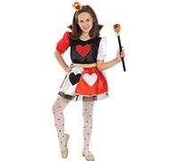 Funidelia | Disfraz de Reina de corazones para niña Alicia en el País de las maravillas - Disfraz para niños y divertidos accesorios para Fiestas, Carnaval y Halloween - Talla 5-6 años - Rojo