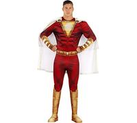 Funidelia | Disfraz de Shazam para hombre Superhéroes, DC Comics - Disfraz para adultos y divertidos accesorios para Fiestas, Carnaval y Halloween - Talla XL - Rojo
