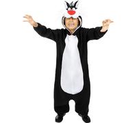 Funidelia | Disfraz de Silvestre - Looney Tunes para niño y niña Dibujos Animados, Sylvester the Cat - Disfraces para niños, accesorios para Fiestas, Carnaval y Halloween - Talla 5-6 años - Negro