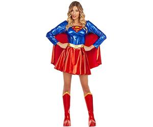 Funidelia | Disfraz de Supergirl sexy para mujer Kara Zor-El, Superhéroes, DC Comics - Disfraz para adultos y divertidos accesorios para Fiestas, Carnaval y Halloween - Talla XL - Rojo