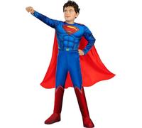 Funidelia | Disfraz de Superman deluxe - La Liga de la Justicia para niño Superhéroes, DC Comics - Disfraces para niños, accesorios para Fiestas, Carnaval y Halloween - Talla 5-6 años - Azul
