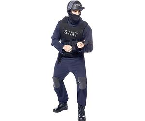 Funidelia | Disfraz de SWAT para hombre Guardia, Agente, FBI, Profesiones - Disfraz para adultos y divertidos accesorios para Fiestas, Carnaval y Halloween - Talla XL - Azul oscuro