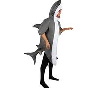 Funidelia | Disfraz de tiburón para hombre y mujer Animales, Peces, Mar, Océano - Disfraz para adultos y divertidos accesorios para Fiestas, Carnaval y Halloween - Talla M - L - Gris/Plateado
