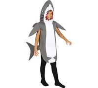 Funidelia | Disfraz de Tiburón para niño y niña Animales, Peces, Mar, Océano - Disfraz para niños y divertidos accesorios para Fiestas, Carnaval y Halloween - Talla 7-9 años - Gris/Plateado