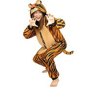 Funidelia | Disfraz de Tigre Onesie para Hombre y Mujer Talla M Animales, Desierto, Selva - Color: Naranja - Divertidos Disfraces y complementos para Carnaval y Halloween