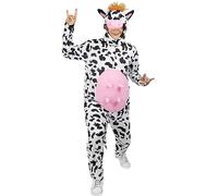 Funidelia | Disfraz de vaca para hombre y mujer Animales, Granja - Disfraz para adultos y divertidos accesorios para Fiestas, Carnaval y Halloween - Talla M - L - Blanco