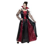 Funidelia Disfraz de vampiresa para mujer tenebrosa con cuello incluido, Traje de Drácula Terrorífico para adultos, Disfraces de Carnaval, Halloween y Fiestas - Talla XXL
