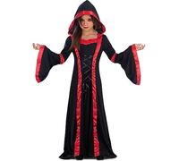 Funidelia | Disfraz de vampiresa sacerdotisa para niña Halloween, Terror, Dracula, Vampire - Disfraz para niños y accesorios para Carnaval y Halloween - Talla 7-9 años - Granate
