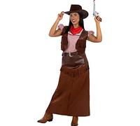 Funidelia | Disfraz de Vaquera Deluxe para mujer Vaqueros, Indios, Western - Disfraz para adultos y divertidos accesorios para Fiestas, Carnaval y Halloween - Talla S - Marrón