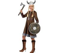 Funidelia | Disfraz de vikingo para mujer Nórdico, Valkiria, Bárbaro, Vikings - Disfraz para adultos y divertidos accesorios para Fiestas, Carnaval y Halloween - Talla M - Marrón