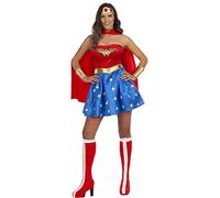 Funidelia | Disfraz de Wonder Woman sexy para mujer Mujer Maravilla, Superhéroes, DC Comics - Disfraz para adultos y divertidos accesorios para Fiestas, Carnaval y Halloween - Talla L - Rojo