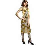 Funidelia | Disfraz Lizzie Stark - Peaky Blinders para mujer Años 20, Gangster - Disfraz para adultos y divertidos accesorios para Fiestas, Carnaval y Halloween - Talla M - Dorado