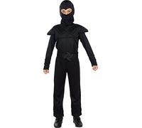 Funidelia Disfraz Ninja negro para niño, Talla 7-9 años Ninja - Traje para niños para fiestas, Carnaval y Halloween