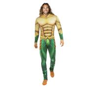Funidelia Disfraz Oficial de Aquaman para hombre, Incluye mono y cinturón, Superhéroes - Traje para adultos para fiestas, Carnaval y Halloween, Talla XXL