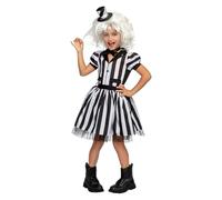 Funidelia Disfraz Oficial de Beetlejuice para Niña con vestido y peluca, Traje de Bitelchús Infantil Tim Burton, Disfraces de Carnaval, Halloween y Fiestas - Talla 5-6 años