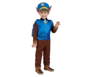 Funidelia Disfraz Oficial de Chase Patrulla Canina para Niño con mono, cola, gorro y mochila, Traje Paw Patrol infantil, Disfraces de Carnaval y Fiestas - Talla 3-4 años
