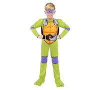 Funidelia Disfraz Oficial de Donatello - Las Tortugas Ninja para niño, Mono musculoso con máscara, caparazón, cinturón y rodilleras, Disfraces de Carnaval, Halloween y Fiestas - Talla 10-12 años