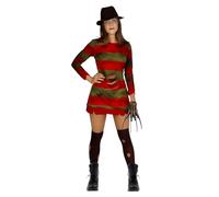 Funidelia Disfraz Oficial de Freddy Krueger - Pesadilla en Elm Street para mujer, Incluye vestido y calcetines - Traje para adultos para fiestas, Carnaval y Halloween - Talla XL