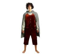 Funidelia Disfraz Oficial de Frodo - El Señor de los Anillos para hombre, Incluye camisa con chaleco, pantalón, capa, anillo, El Hobbit - Traje para adultos para Carnaval y Halloween - Talla M