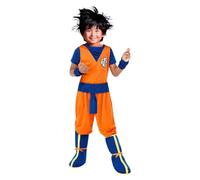 Funidelia Disfraz Oficial de Goku - Dragon Ball para niño, Pantalón, camiseta, muñequeras, cinturón y cubrebotas, Talla 3-4 años, Bola de Dragón - Traje para niños para fiestas, Carnaval y Halloween