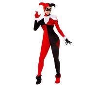 Funidelia Disfraz Oficial de Harley Quinn - DC Comics para mujer para mujer, cubrebotas, gorguera, antifaz, guantes, muñequeras y gorro, Traje para adultos para fiestas, Carnaval y Halloween - Talla M