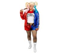 Funidelia Disfraz Oficial de Harley Quinn - Escuadrón Suicida para mujer, Talla XXL, Superhéroes, DC Comics - Traje para adultos para fiestas, Carnaval y Halloween