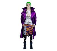 Funidelia Disfraz Oficial de Joker - Escuadrón Suicida para hombre, Camiseta, leggins, pantalón, gabardina, cadenas, DC Comics - Traje para adultos para fiestas, Carnaval y Halloween - Talla M-L