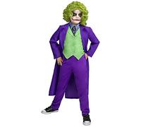Funidelia Disfraz Oficial de Joker para niño, Incluye chaqueta, chaleco con cuello y corbata y pantalón, Talla 5-6 años Superhéroes, DC Comics - Traje para niños para fiestas, Carnaval y Halloween