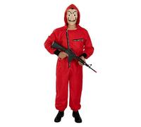 Funidelia Disfraz Oficial de la Casa de Papel con fusil para hombre y mujer, Incluye mono y máscara, Ladrón - Traje para adultos para fiestas, Carnaval y Halloween - Talla XXL