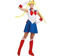 Funidelia Disfraz Oficial de Luna - Sailor Moon para mujer, Vestido, gargantilla, tiara, guantes y cubrebotas, Anime, Cosplay - Traje para adultos para fiestas, Carnaval y Halloween - Talla S
