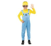 Funidelia Disfraz Oficial de Minions Dave para niños, Incluye gorro, gafas y mono - Traje para niños para fiestas, Carnaval y Halloween - Talla 7-9 años