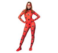 Funidelia Disfraz Oficial de Miraculous Ladybug para mujer, Incluye mono, guantes, antifaz y cubrebotas - Traje para adultos para fiestas, Carnaval y Halloween - Talla L