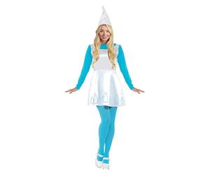 Funidelia Disfraz Oficial de Pitufina para mujer, incluye vestido, cola, medias y gorro, Traje divertido de The Smurfs para adulto, Disfraces de Carnaval, Halloween y Despedidas - Talla L