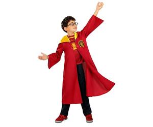 Funidelia Disfraz Oficial de Quidditch Gryffindor - Harry Potter para niño y niña, Incluye túnica con camiseta, parche bordado - Traje para niños para fiestas, Carnaval y Halloween, Talla 7-9 años