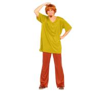 Funidelia Disfraz Oficial de Shaggy - Scooby Doo para Hombre, Incluye Camiseta, pantalón, Peluca y Perilla - Traje para Adultos para Fiestas, Carnaval y Halloween - Talla XL