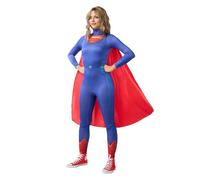 Funidelia Disfraz Oficial de Supergirl - La Liga de la Justicia para mujer, Incluye mono con capa, Kara Zor - El, Superhéroes - Traje para adultos para fiestas, Carnaval y Halloween, Talla L