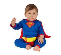 Funidelia Disfraz Oficial de Superman para Bebé con mono musculoso y capa, Traje de Superhéroe para Recién Nacido, Disfraces de Carnaval, Halloween y Fiestas - Talla 0-6 meses